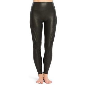 SPANX LEATHER MOTO WAXED LEGGINGS